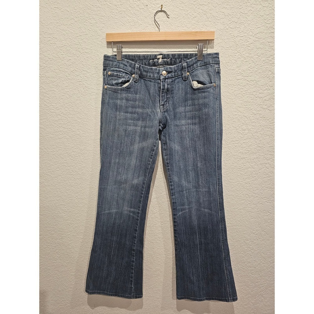 7 For All Mankind Blue Straight Leg Pants